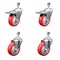 Service Caster 4 Inch SS Red Poly Swivel 12mm Threaded Stem Caster Total Lock Brake, 2PK SCC-SSTSTTL20S414-PPUB-RED-M1215-2S2 - alternate 1